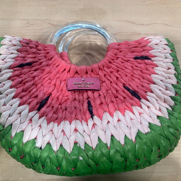 Kate Spade Pink and Green Woven Bag - Picture 4 of 5